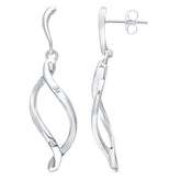 Bezel Set Diamond Drop Earring in UK Hallmarked 9ct White Gold